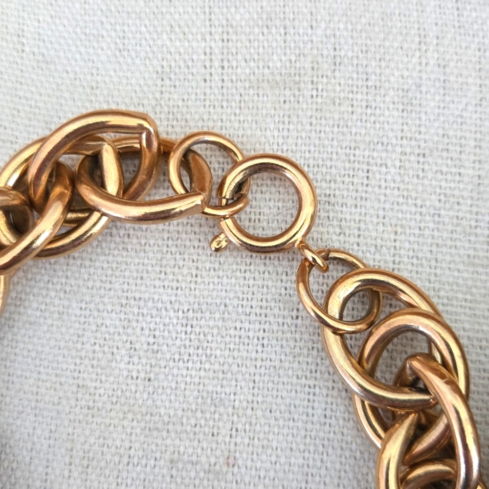 Heavy Solid Gold Tone Chain Link Necklace - Picture 3 of 5